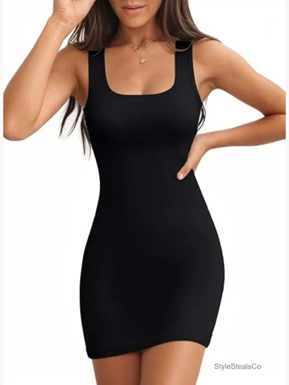 Ribbed Knit Mini Tank Dress Bodycon Fitted Summer Casual Clubwear - Picture 1 of 7